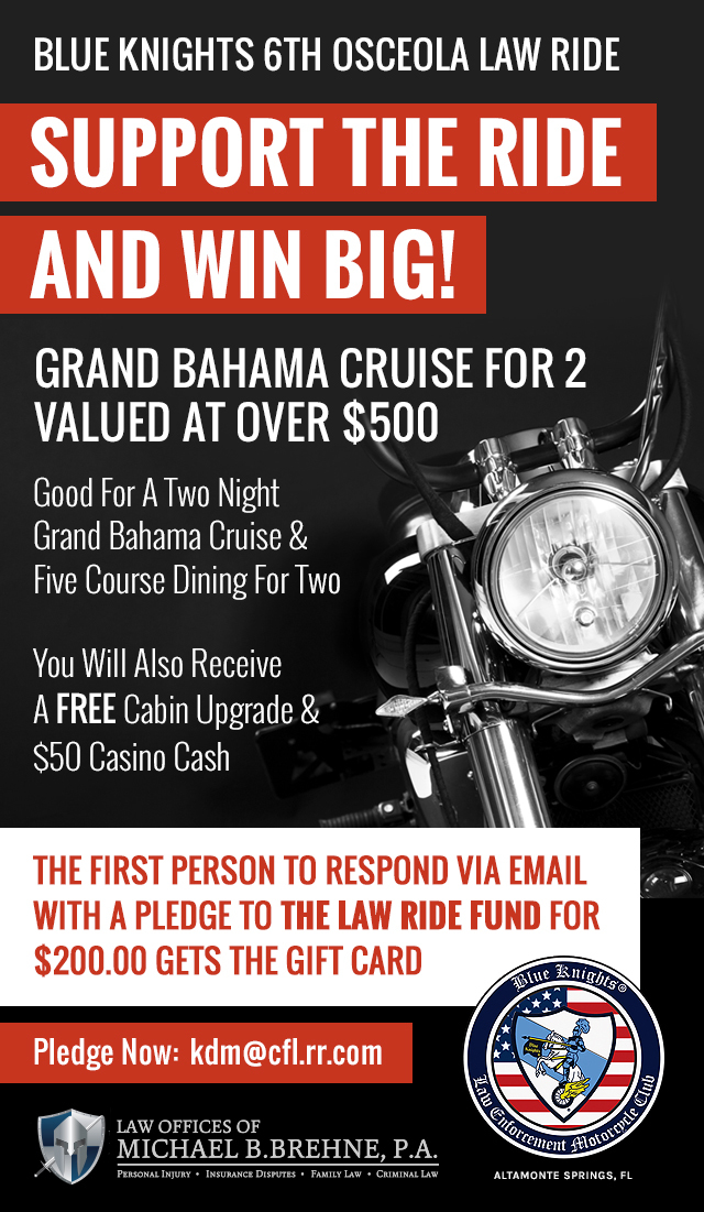 Support Blue Knights 6th Osceola Law Ride & Win Big