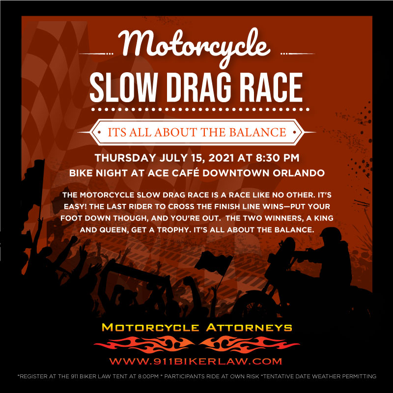 Picture for Join 911 Biker Law For A Motorcycle Slow Drag Race